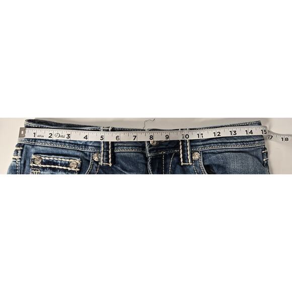 Y1K Miss Me Capri Embroided Pocket Womens 29 Rhinestone Studded Thick Sticking - Picture 6 of 6